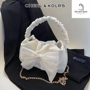 Túi Đeo Chéo CherlKolrs – Xếp Ly Đính Nơ, Thời Trang Công Sở Thanh Lịch