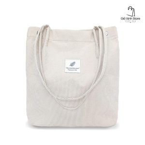 Túi Tote Thời Trang TELLUMO Chất Liệu Vải Nhung Kẻ, Họa Tiết Bò Sữa, Phù Hợp Cho Nữ Và Bạn Gái, Kèm Ngăn Bên Trong